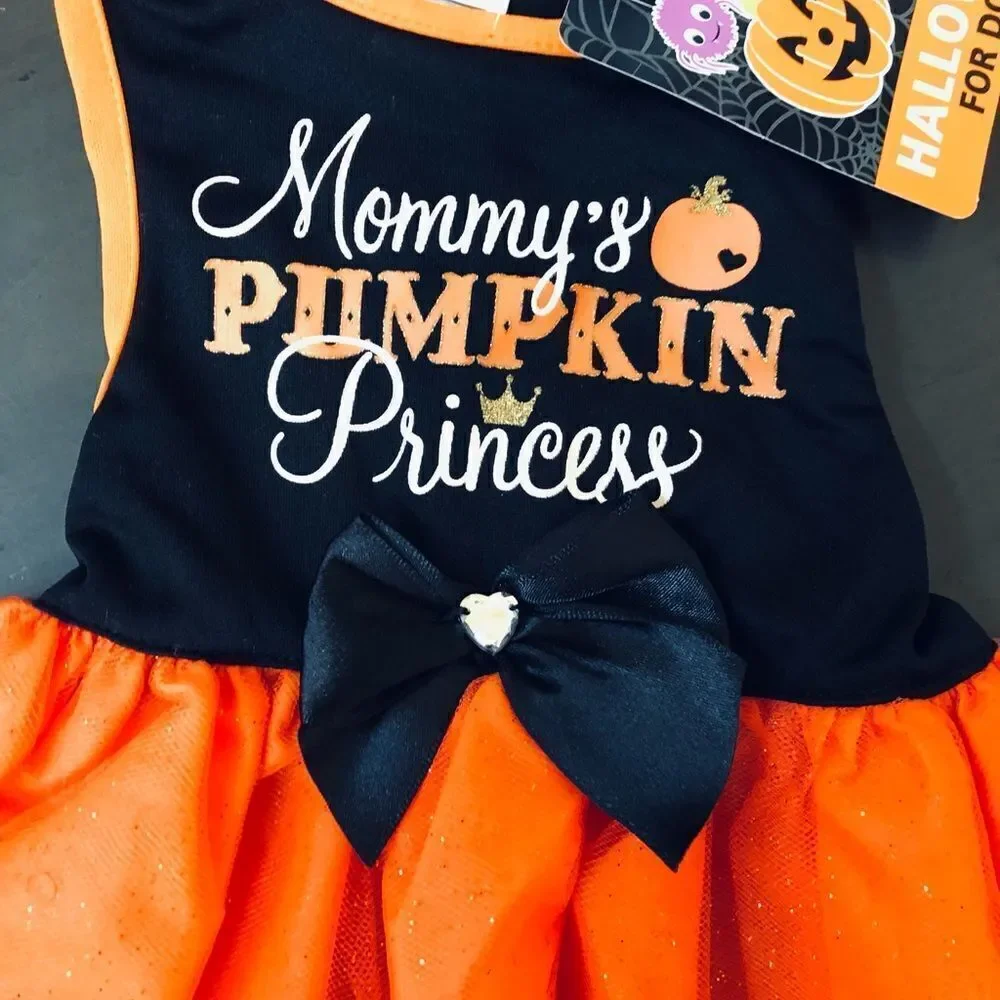 Pumpkin Princess Halloween Costume Dog Pet Dress XS